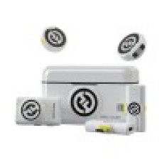 Петличный микрофон, Hollyland, Lark M2 Combo, Размер кнопки, 48 кГц/24 бит Hi-Fi звук, Подавление окружающего шума, Универсальная совместимость, Белый