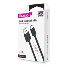 Кабель Olmio USB 2.0 - USB type-C 2м 2.1 черный
