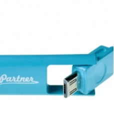 Кабель Olmio USB 2.0 - microUSB/Apple 8pin, 2-в-1, 1м, 2.1A, голубой, плоский