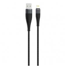 Кабель Olmio Solid, USB 2.0 - lightning, 1.2м, 2.1A, усиленный, цвет титановый
