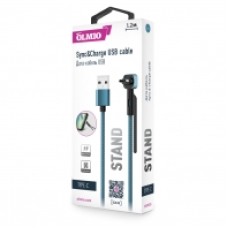 Кабель Olmio Stand, USB 2.0 - Type-C, 1.2м, 2.1A, синий
