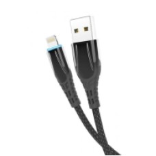 Кабель Olmio SmartLED, USB 2.0 - lightning, 1,2м, 2.1A, черный