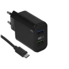 Зарядное устройство сетевое Olmio USBx2, 2.4А, Smart IC черный