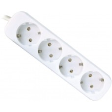Удлинитель Defender с заземлением E418 1.8 м, 4 розетки белый
