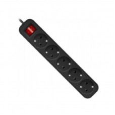 Удлинитель Defender с заземлением и выключателем G530 3 м, 5 розеток черный