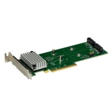 Supermicro AOC-SLG4-2H8M2-O Low Profile 2x PCIe Gen 4 Hybrid NVMe/SATA M.2 RAID Carrier