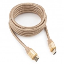 Кабель HDMI Cablexpert, серия Gold, 3 м, v1.4, M/M, позол.разъ, алюм корпус, нейлон. оплет, коробка