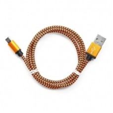 Кабель USB 2.0 Cablexpert CC-mUSB2oe1m, USB-MicroUSB, 1м, нейлоновая оплетка, алюм разъемы, оранжев