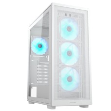 Компьютерный корпус, Cougar, MX220 RGB (White), ATX/Micro ATX/Mini ITX, USB 1*Type C/2*3.0, 4 Pole Headset Audio Jack, RGB Button, Кулер 4*12см ARGB, Высота процессорного кулера до 160 мм, Длина VGA до 340мм, 2*3.5"/2+2*2.5", Без Б/П, Белый