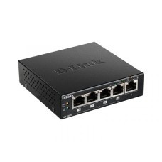 Коммутатор, D-Link, DGS-1005P/A1A, Настольный, неуправляемый, 5 портов 10/100/1000M RJ45, (4 порта PoE 802.3af/at, PoEбюджет 60 Вт)