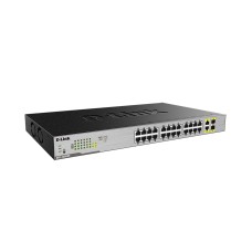 Коммутатор, D-Link, DGS-1026MP/B1A, Неуправляемый, 24 порта 10/100/1000Base-T, PoE 802.3af/at, PoE-бюджет 370 Вт, 2 комбо-порта 100/1000Base-T/SFP, Стоечный