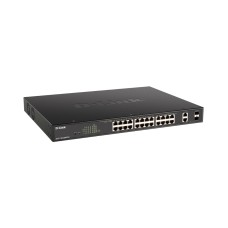 Коммутатор, D-Link, DGS-1100-26MPPV2/A3A, Настраиваемый L2 коммутатор с 24 портами 10/100/1000Base-T и 2 комбо-портами 1000Base-T/SFP (порты 1-24 PoE 802.3af/at, порты 21-24 PoE 802.3bt, PoE-бюджет 525 Вт)	