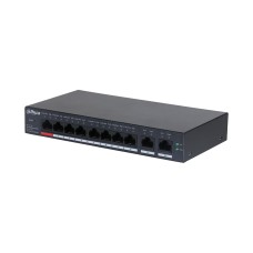 Коммутатор, Dahua, DH-CS4010-8ET-110, Управляемый, 8 портов 10/100M (PoE 802.3af/at/Hi-PoE,110W), 2 порта 10/100/1000M,	