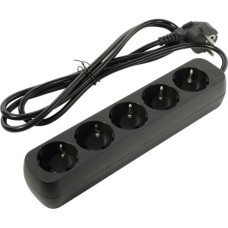 Удлинитель с заземлением Defender M518 1.8 м, 5 розеток, черный