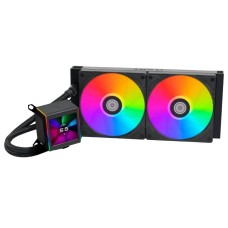 Водяное охлаждение для CPU Lian Li GA II LCD 280, (GA2ALCD28B Black), Intel: LGA 1700/1200/115x AMD: AM5/AM4, ARGB, 2x120mm, 2.88” IPS ЖК-экран, Black G89.GA2ALCD28B.00
