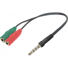 Переходник Headset Jack 2*3.5jack—3.5 4pin jack 0,15м
