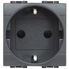 Legrand L4141 Розетка 2П + заземление (боков.) 10А/16А с защитными шторками 2 модуля