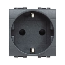 Legrand L4141AN LivingLight Розетка силовая 2К+З с автоматическими клемами, цвет антрацит