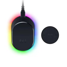Комплект Док-станция Razer Mouse Dock Pro + беспроводная зарядная шайба, RZ81-01990100-B3M1, Порт USB Type C для питания и передачи данных, Подсветка Razer Chroma™ RGB с 16,8 миллионами цветовых вариантов