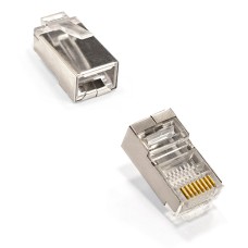 Коннектор RJ-45 ExeGate PL45-C5-8P8C-SH-100, упаковка Connector Cablexpert Cat.5e, for FTP, (в пакете 100 штук)