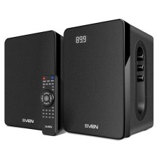 SVEN SPS-710, чёрный, акустическая система 2.0, мощность 2x20Вт (RMS), FM-тюнер, USB/SD, дисплей