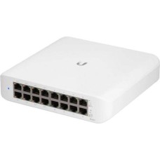 UBIQUITI Lite 16 PoE; (8) GbE PoE+, (8) GbE ports; 45W total PoE availability; Wall mountable.