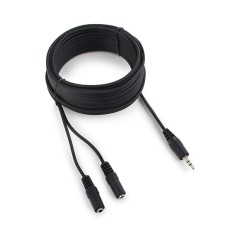 Аудиокабель Cablexpert CCA-415, Черный Cable Audio, 3.5mm/­m - 2x3.5mm/­f, 5m, black