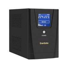 Блок бесперебойного питания ExeGate LLB-1200.LCD.AVR.2SH.3C13 UPS 1200VA/­750W, 12V/­7.2Ah*1, (2) Schuko + (3) C13