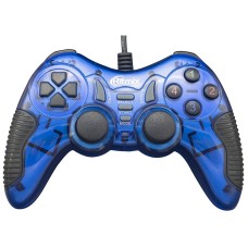 Джойстик Ritmix GP-007 Blue, Синий Joystick gamepad, 17 buttons + 2 sticks, vibro, PC, USB, 1.5m cable, blue