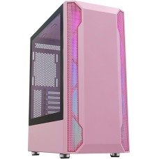Корпус ATX midi tower APEX 3701 pink (закаленное стекло) Case tempered glasses