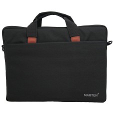 Сумка для ноутбука Marten с кожанной ручкой B007, 15.6", Black