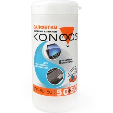 Чистящие салфетки Konoos, KDC-50-50, 50 шт 100 влажные салфетки для экранов+пластик