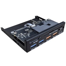 HUB передний 1xSD / 1xCard Reader / 2xUSB3.2 Gen1 / 2xUSB3.2 Gen2 / 1xType-C / 1xMicro / 1xAudio