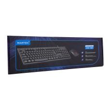 Клавиатура + Мышь Marten KM100 Проводной Анг/Рус/Каз Черный