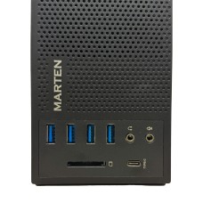 Корпус MARTEN SFF Black Type-C /БП/4хUSB3.0/CardReader/2xMic/Slim
