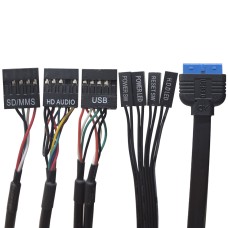 Корпус MARTEN SFF Black-Red /БП/4хUSB3.0/CardReader/2xMic/Slim