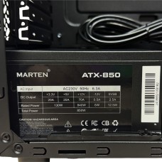 Корпус Marten ATX 2U31U22T1A650WB 2xUSB3.2/USB2.0/2xType-C/2xMic/с БП/Черная