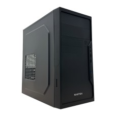 Корпус Marten MATX 1U32U21T1A250WB USB3.2/2xUSB2.0/Type-C/2xMic/с БП/Черная