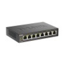 Коммутатор, D-Link, DGS-1008P/F3A, Неуправляемый, настольный, 8 портов 10/100/1000М, Корпус металл, 4 порта PoE 802.3af/at, PoE-бюджет 80 Вт