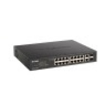 Коммутатор, D-Link, DGS-1100-18PV2/A3A, Настраиваемый L2, 16 портов 10/100/1000Base-T RJ45, 2 комбо-порта 1000Base-T/SFP, 16 портов PoE 802.3af/at, PoE-бюджет 130 Вт, 1U