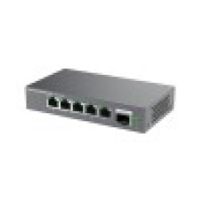 Коммутатор, Grandstream, GWN7700MP, Неуправляемый мультигигабитный, 5 портов RJ-45 100/1000/2500 Мбит/с, 1 порт SFP+, PoE 802.3 af/at, До 30 Вт на каждом порте,бюджет мощности: 60 Вт, Настольный/настенный, металлический корпус