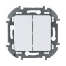 Выключатель двухклавишный, Legrand, 673620, Inspiria 10 AX 250 В белый