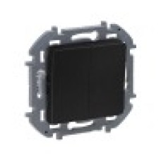 Выключатель двухклавишный, Legrand, 673623, Inspiria 10 AX 250 В антрацит