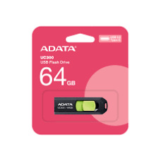USB-накопитель, ADATA, ACHO-UC300-64G-RBK/GN, 64GB, USB 3.2