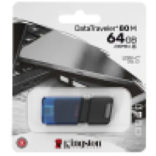 Флэш-накопитель Kingston 64Gb USB-C 3.2 Data Traveler 80M (Blue-Black)