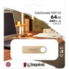 USB Flash Kingston DTSE9G3/64GB SE9 G3 запись до 100мб/с, чтение до 220 мб/с USB 3.2 Gen 1, gold metal