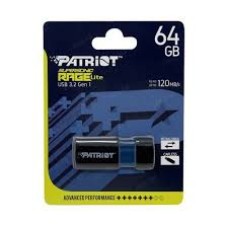 Флешка USB Patriot, Rage Lite, PEF64GRLB32U, 64GB Чёрный flash USB 3.2, black