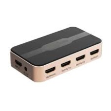 Сплиттер HDMI Vention ACCG0-EU <1 In 4 Out HDMI Splitter 4K@30Hz Gold Aluminum Alloy Type EU Stand>