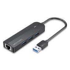 Хаб USB Vention CHNBB <3-Port USB 3.0 Hub with Gigabit Ethernet Adapter 0.15M Black>