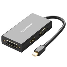 Конвертер Ugreen MD114 Mini DP To HDMI/ VGA/ DVI(24+1) Converter Black, 20418